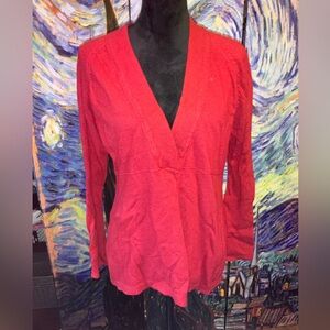 Athleta size large cranberry colored closed cardigan